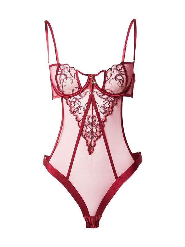 Hunkemöller Hunkemöller Bodi 'Scarlett'  bordo / srebrna