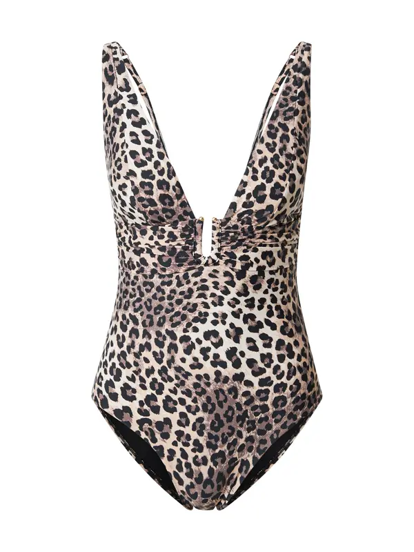 Hunkemöller Hunkemöller Enodelne kopalke 'Luxe Animalia'  kapučino / temno rjava / črna