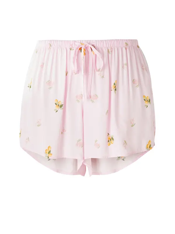 Hunkemöller Hunkemöller Kratke hlače za spanje 'Lemon'  rumena / zelena / roza / svetlo roza