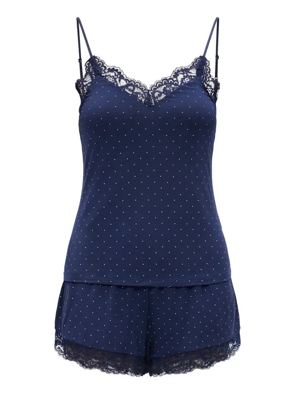 Hunkemöller Hunkemöller Kratke hlače za spanje 'Nana'  mornarska / bela