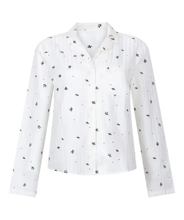 Hunkemöller Hunkemöller Majica za spanje  jelka / temno rdeča / bela
