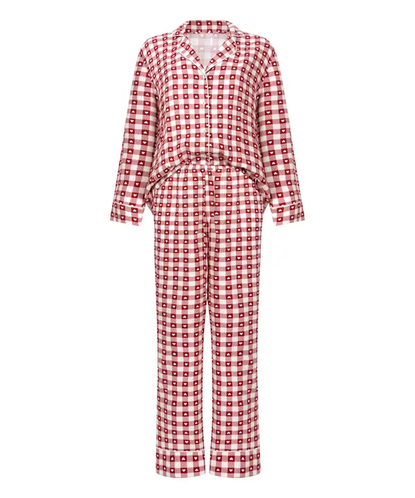 Hunkemöller Hunkemöller Pižama  živo rdeča / bela
