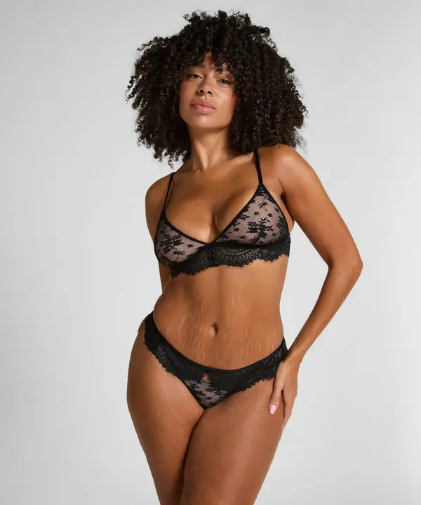 Hunkemöller Hunkemöller Spodnje hlačke 'Lou'  nude / črna