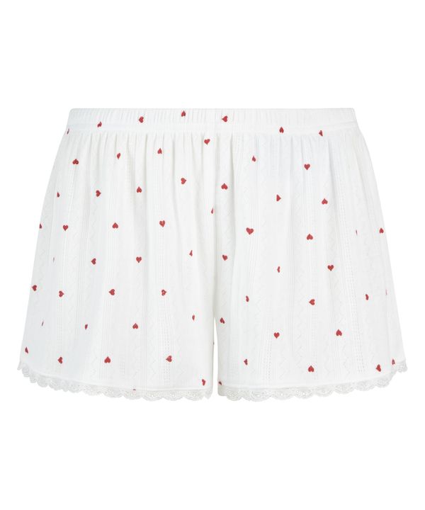 Hunkemöller Hunkemöller Spodnji del pižame 'Pointelle'  rdeča / bela