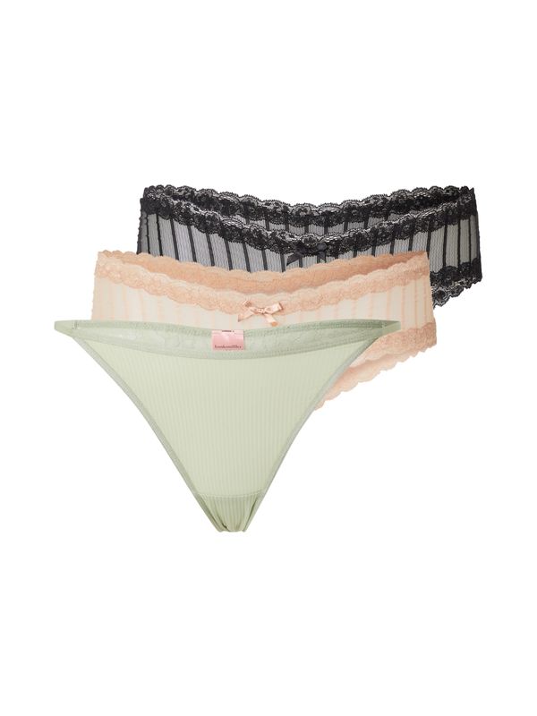 Hunkemöller Hunkemöller Tangice  bež / pastelno zelena / črna