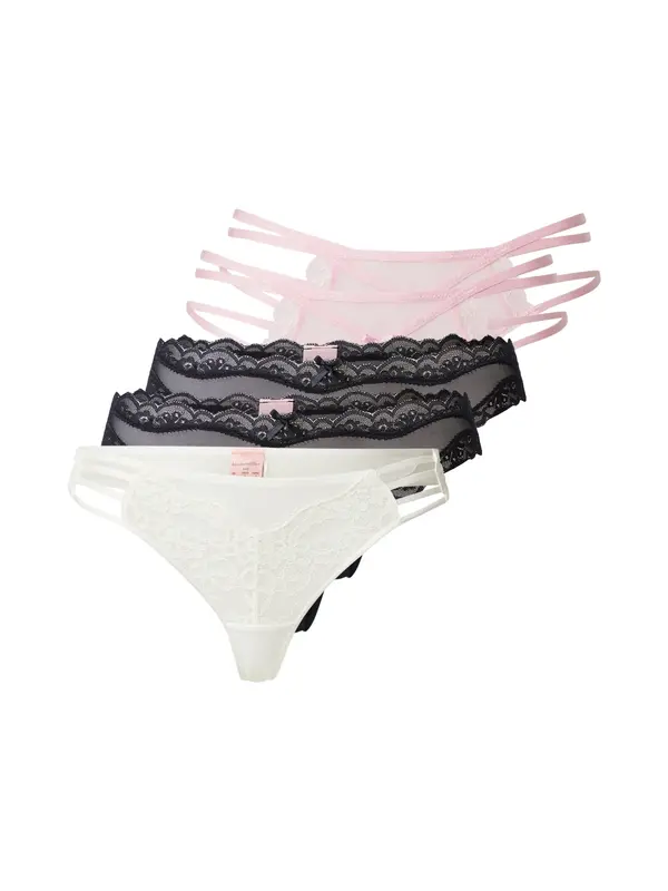 Hunkemöller Hunkemöller Tangice 'Fashion'  staro roza / črna / bela