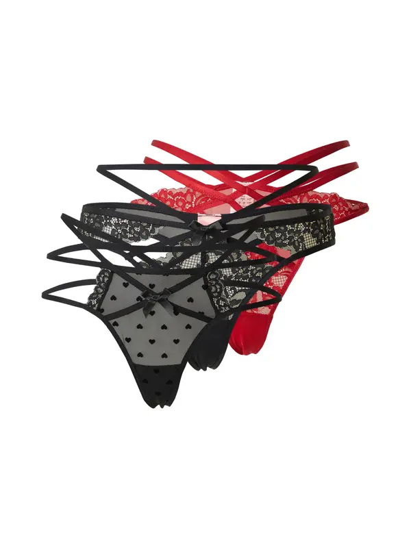 Hunkemöller Hunkemöller Tangice  rdeča / črna