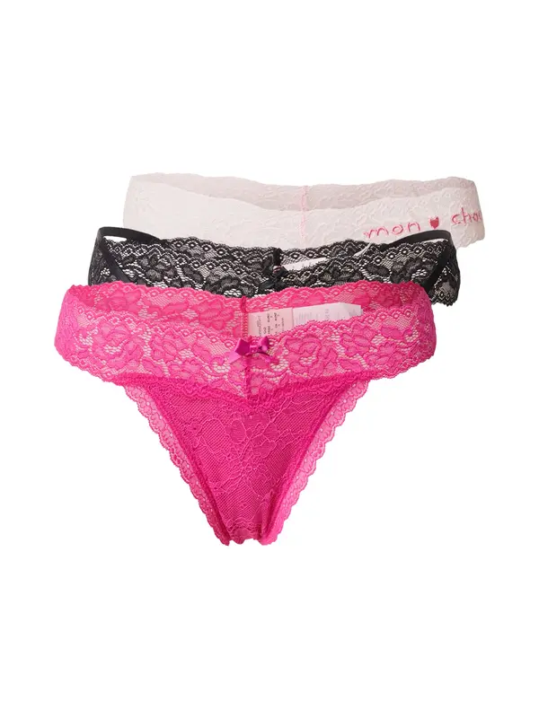 Hunkemöller Hunkemöller Tangice  roza / svetlo roza / črna