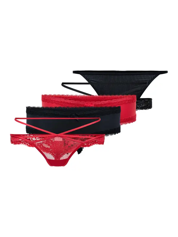 Hunkemöller Hunkemöller Tangice  siva / rdeča / črna