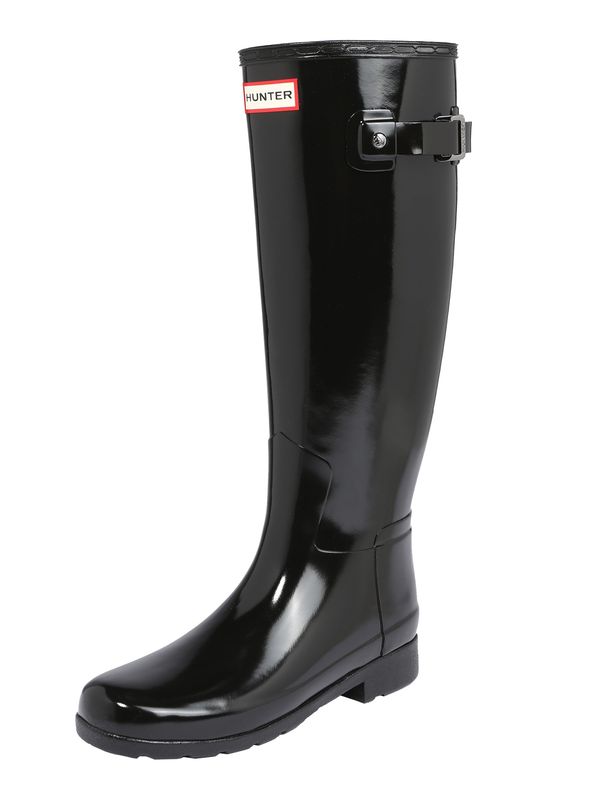 HUNTER HUNTER Gumijasti škornji 'WOMENS REFINED TALL GLOSS'  črna