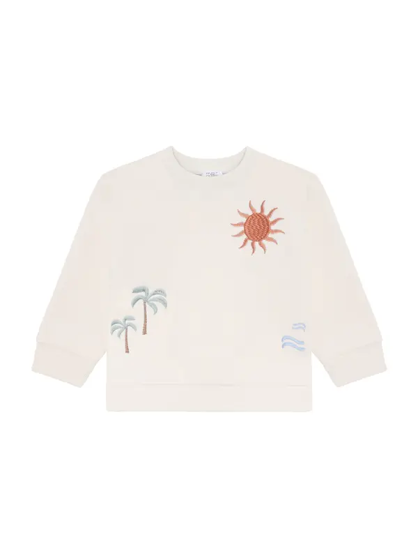Hust & Claire Hust & Claire Majica 'Sejer Palms'  kremna / pastelno modra / rjava / jastog