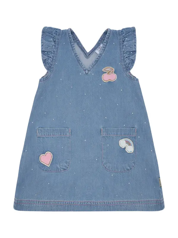 Hust & Claire Hust & Claire Obleka 'Karoline'  moder denim / roza / transparentna / bela