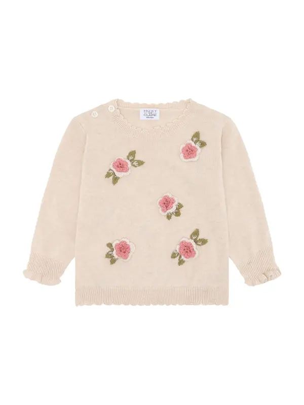 Hust & Claire Hust & Claire Pulover 'Pusle Garden'  ecru / oliva / staro roza / bela