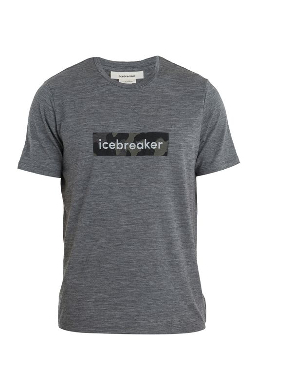 ICEBREAKER ICEBREAKER Funkcionalna majica 'Natural'  siva / črna / bela