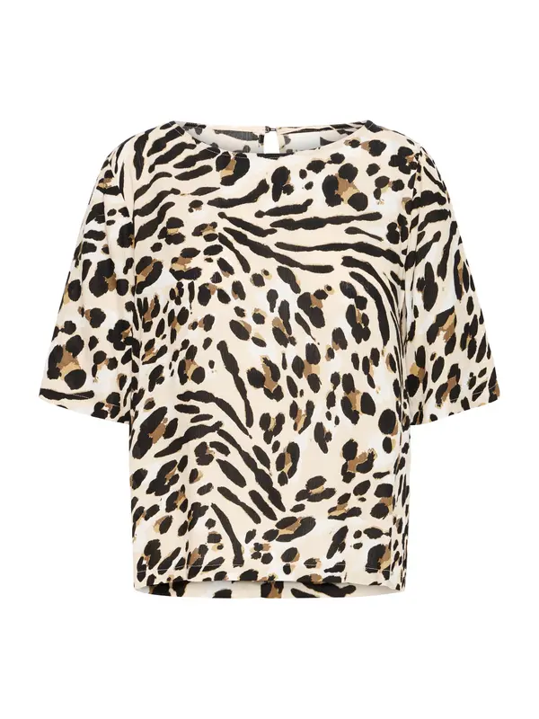 ICHI ICHI Bluza 'IHMARRAKECH'  pesek / sepija / črna / bela