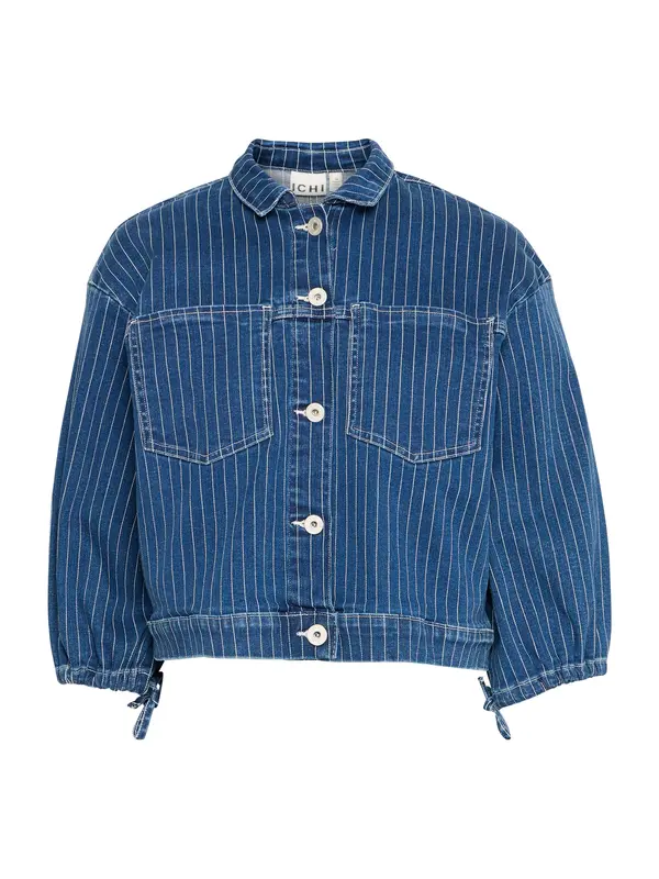ICHI ICHI Prehodna jakna 'IHCILK'  moder denim / off-bela