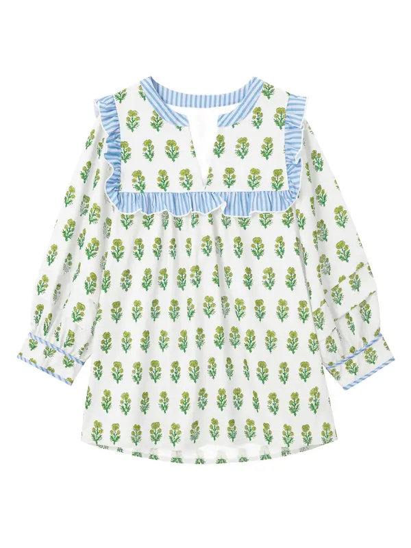 Imily Bela Imily Bela Bluza  pastelno modra / zelena / svetlo zelena / bela