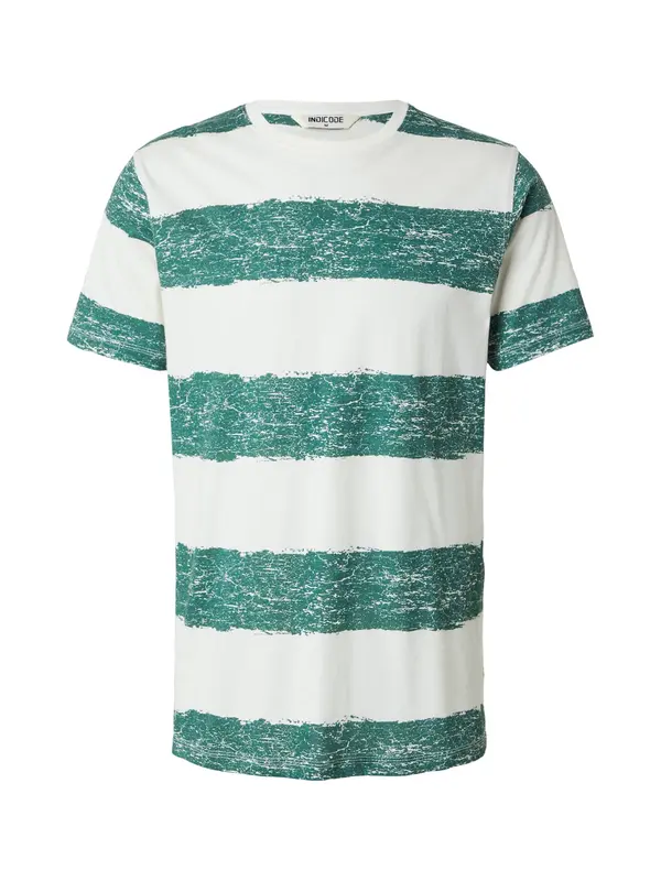 INDICODE JEANS INDICODE JEANS Majica 'Paint'  smaragd / bela