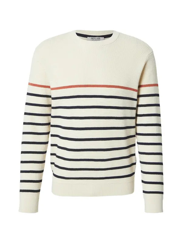 INDICODE JEANS INDICODE JEANS Pulover 'Mars'  mornarska / jastog / off-bela