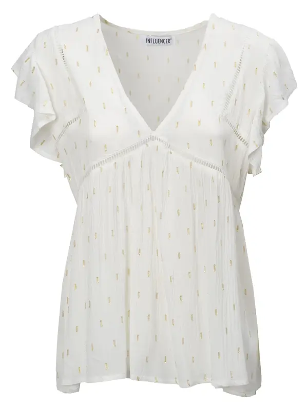 Influencer Influencer Bluza  rumena / bela