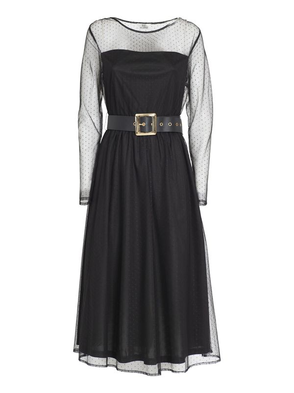 Influencer Influencer Obleka 'Belted Dress'  črna