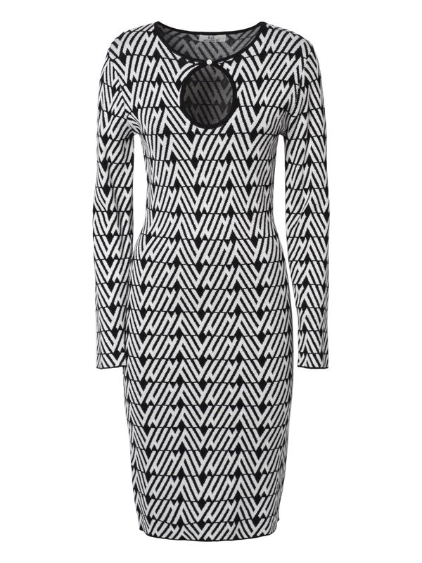 Influencer Influencer Pletena obleka  črna / bela