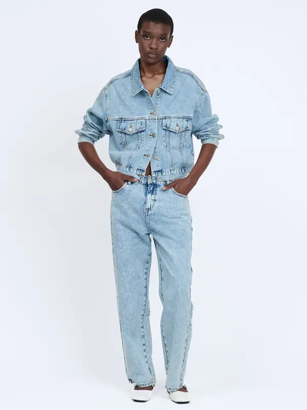 Influencer Influencer Prehodna jakna  moder denim