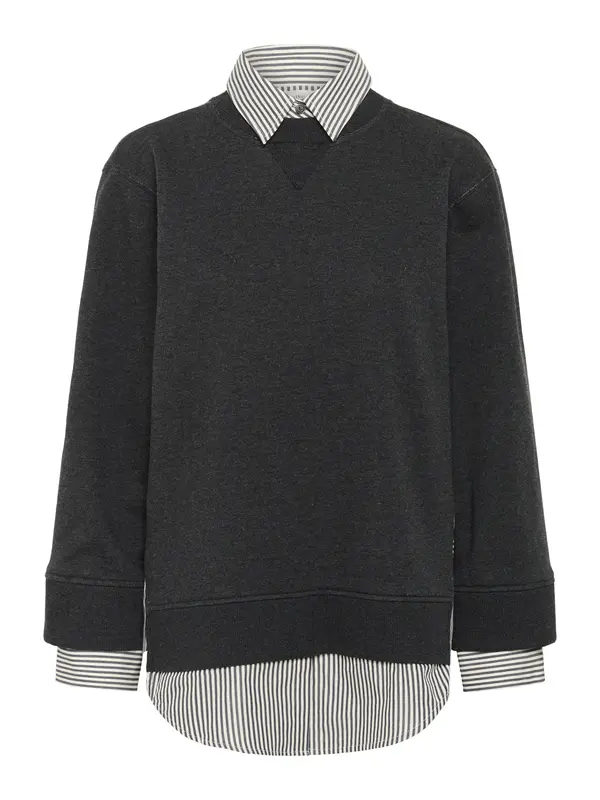 InWear InWear Pulover 'NataljaIW'  temno siva / črna / off-bela