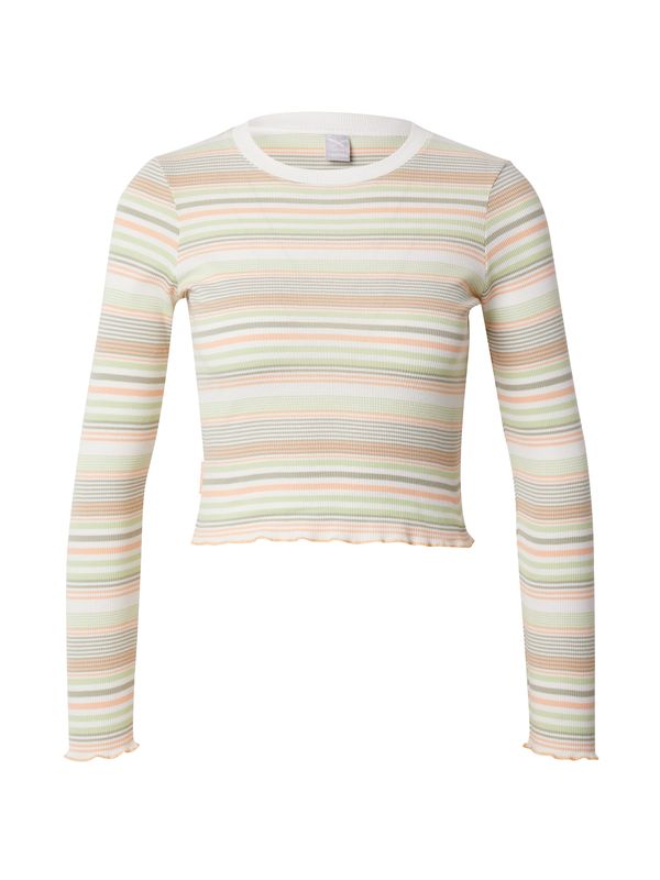 Iriedaily Iriedaily Majica 'Konti'  kaki / svetlo zelena / svetlo oranžna / bela