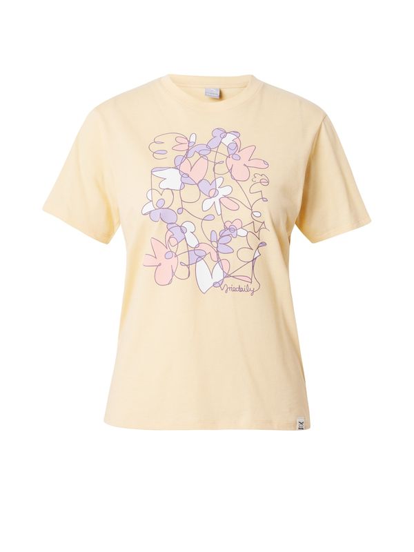 Iriedaily Iriedaily Majica 'Line Blossom'  svetlo rumena / majnica / roza / bela