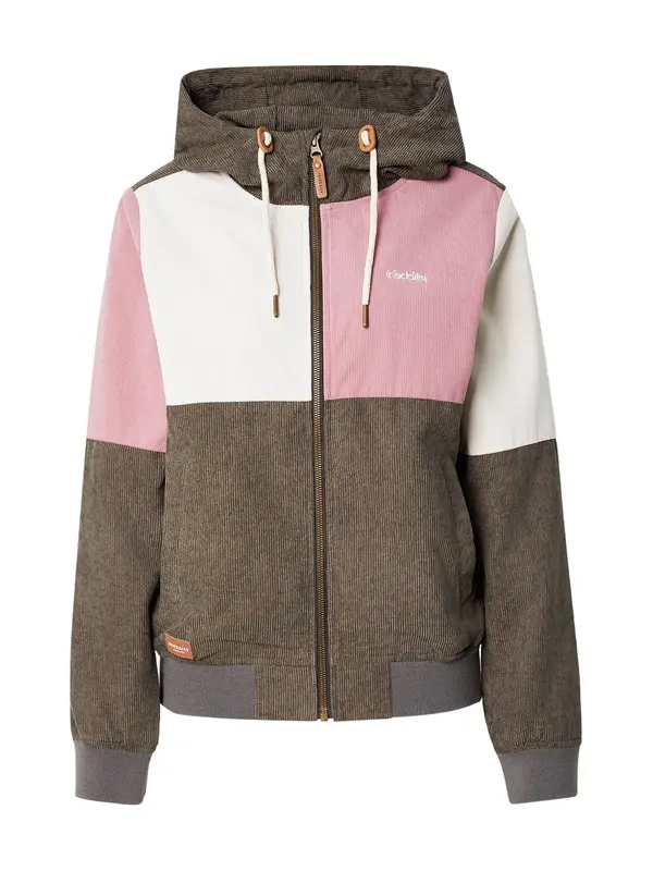 Iriedaily Iriedaily Prehodna jakna 'Patchy'  temno siva / roza / bela