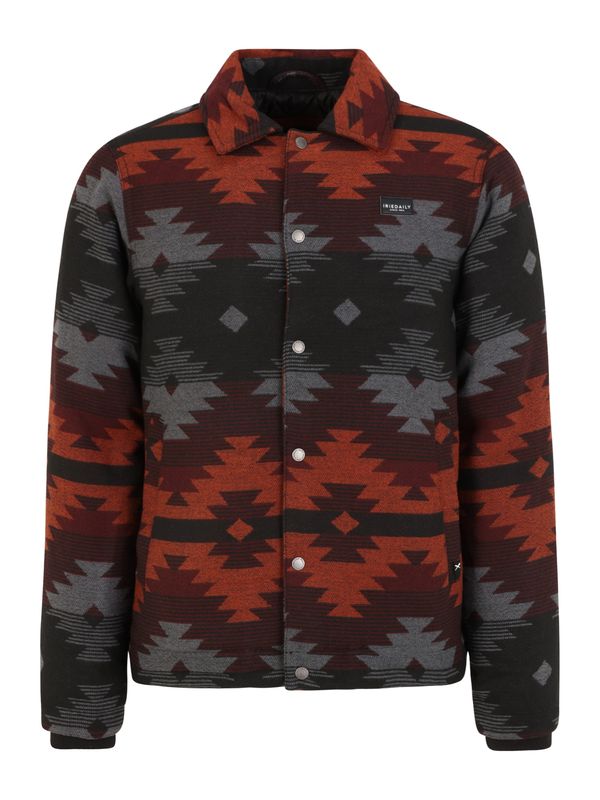 Iriedaily Iriedaily Prehodna jakna 'Santania'  temno siva / rjasto rdeča / burgund / črna