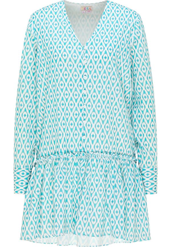 IZIA IZIA Dolga srajca  turkizna / bela