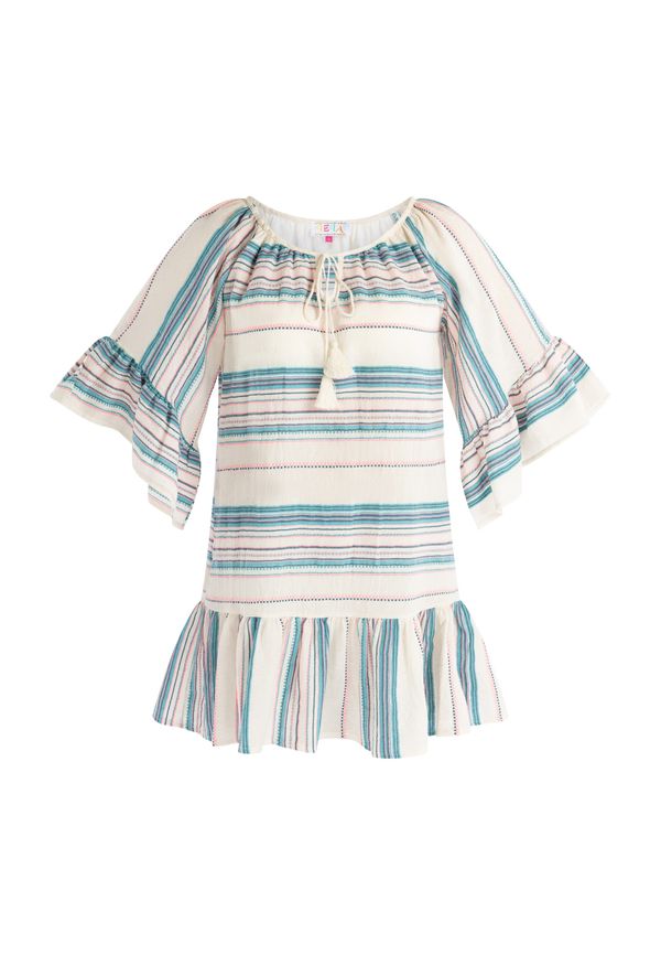 IZIA IZIA Obleka  kremna / turkizna / dimno-siva / svetlo roza