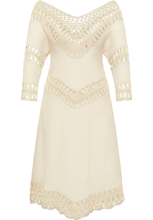 IZIA IZIA Obleka za na plažo  volneno bela