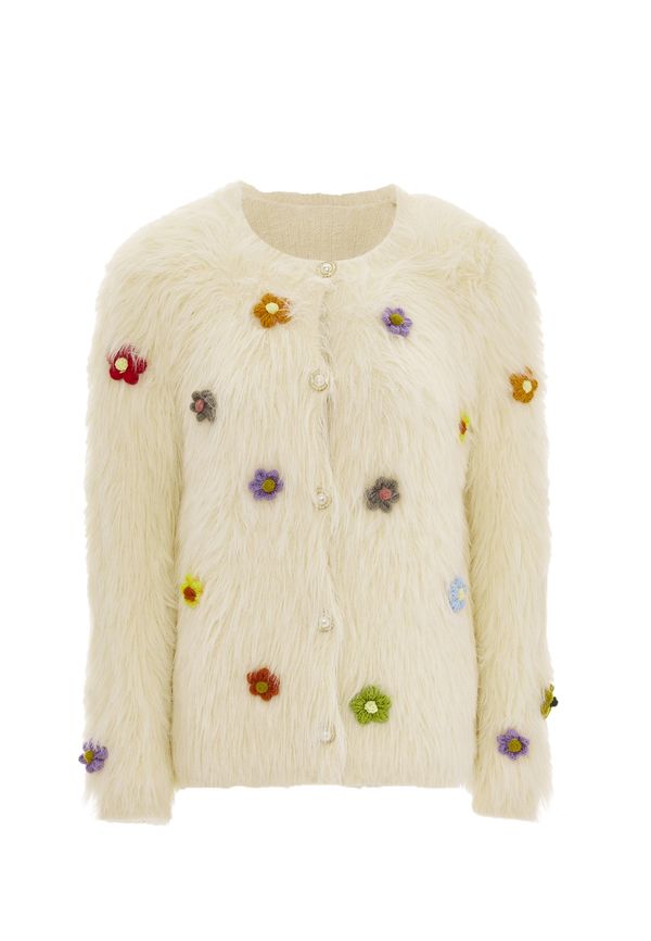 IZIA IZIA Pletena jopa  antracit / kivi / lila / volneno bela