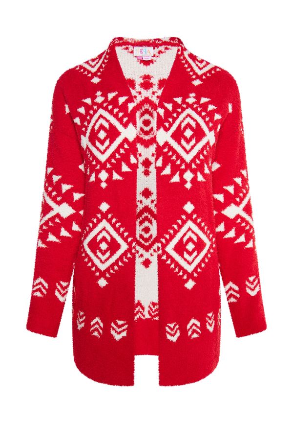 IZIA IZIA Pletena jopa 'Gaya'  rdeča / bela