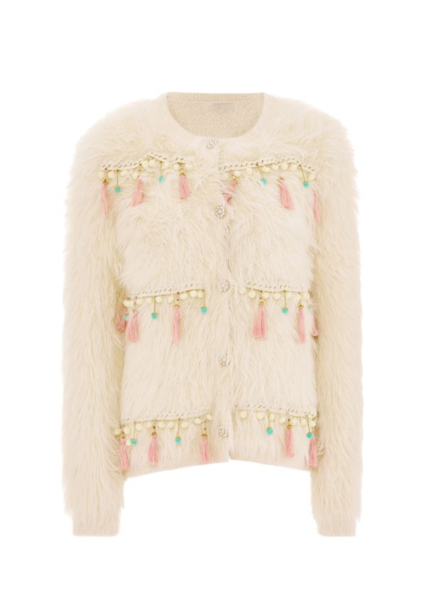 IZIA IZIA Pletena jopa  zlata / pitaja / volneno bela