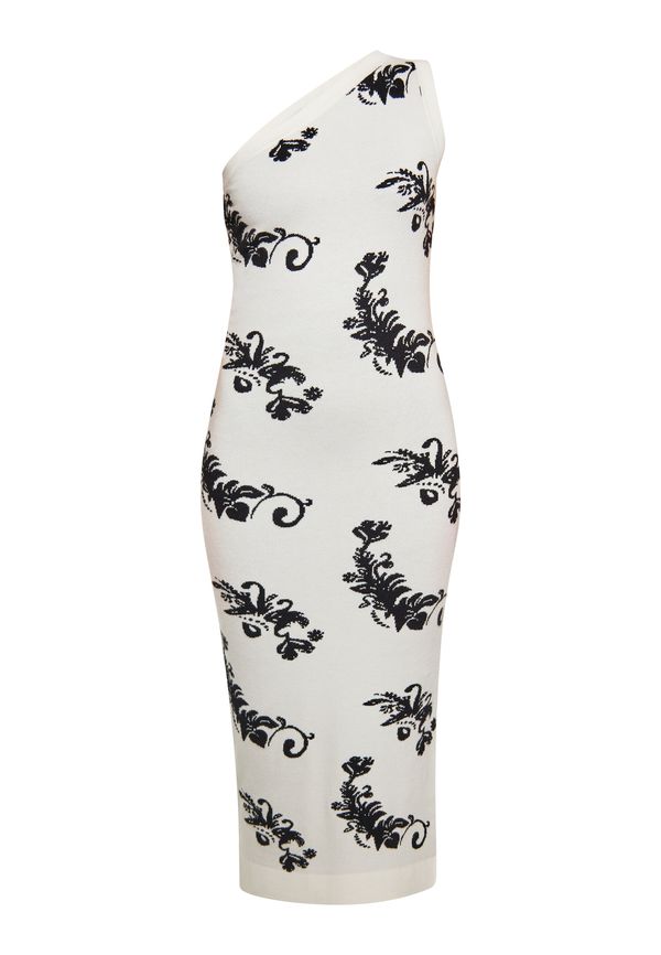 IZIA IZIA Pletena obleka  črna / volneno bela