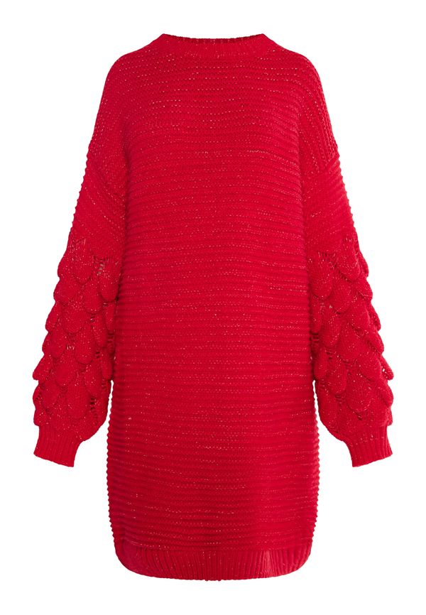 IZIA IZIA Pletena obleka  krvavo rdeča