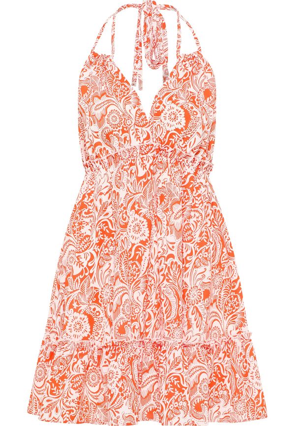 IZIA IZIA Poletna obleka  temno oranžna / bela