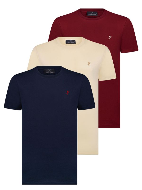 Jacey Quinn Jacey Quinn Majica  bež / modra / vinsko rdeča