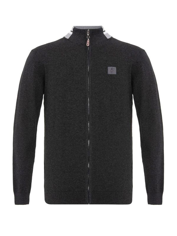 Jacey Quinn Jacey Quinn Pletena jopa 'Dominic'  antracit / svetlo siva / bela