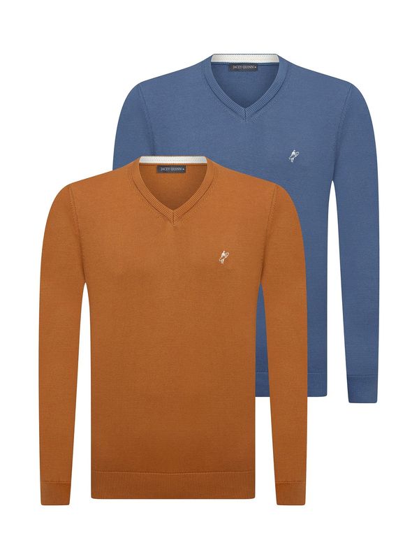Jacey Quinn Jacey Quinn Pulover  modra / rjasto rjava / bela