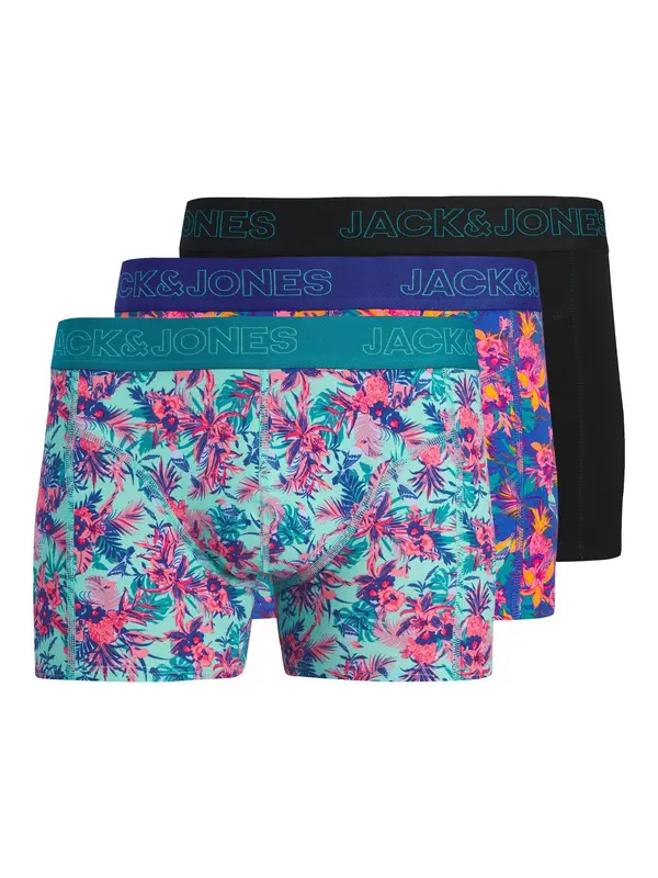 JACK & JONES JACK & JONES Boksarice 'JACEXOTIC LEAVES'  modra / meta / svetlo roza / črna