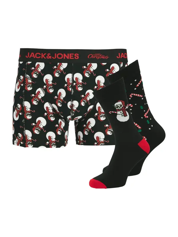 JACK & JONES JACK & JONES Boksarice 'JACSNOW SKULLS'  zelena / temno rdeča / črna / bela