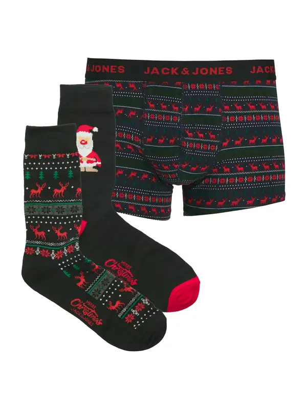 JACK & JONES JACK & JONES Boksarice 'JACXMAS REINDEER'  smaragd / rdeča / črna / bela