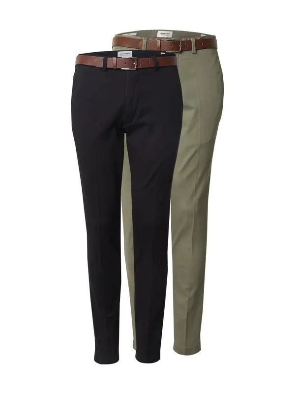 JACK & JONES JACK & JONES Chino hlače 'JPSTMARCO FRANCO'  svetlo zelena / črna