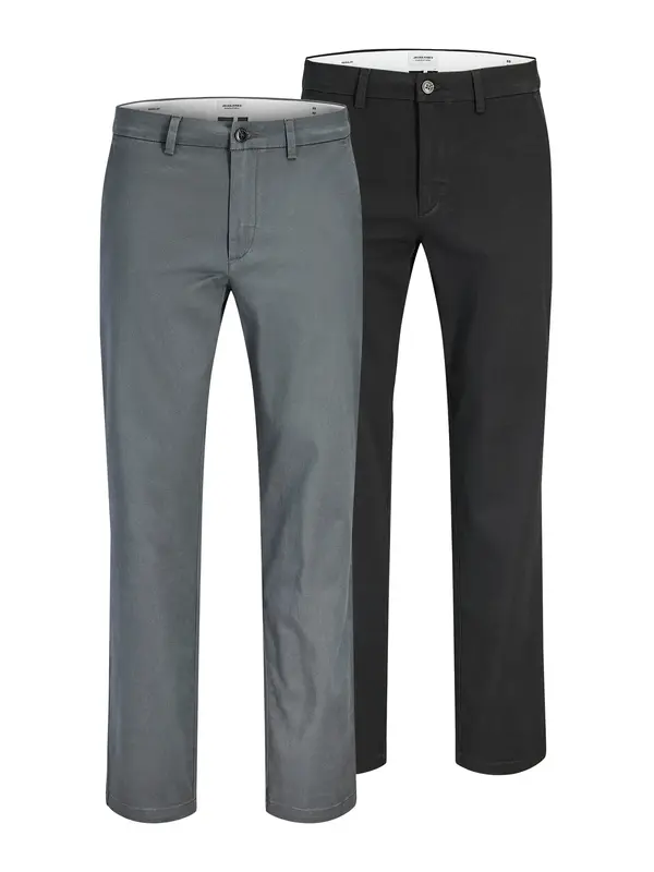 JACK & JONES JACK & JONES Chino hlače 'JPSTOLLIE DYLAN'  siva / črna