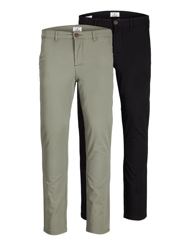 JACK & JONES JACK & JONES Chino hlače 'Marco'  svetlo zelena / črna